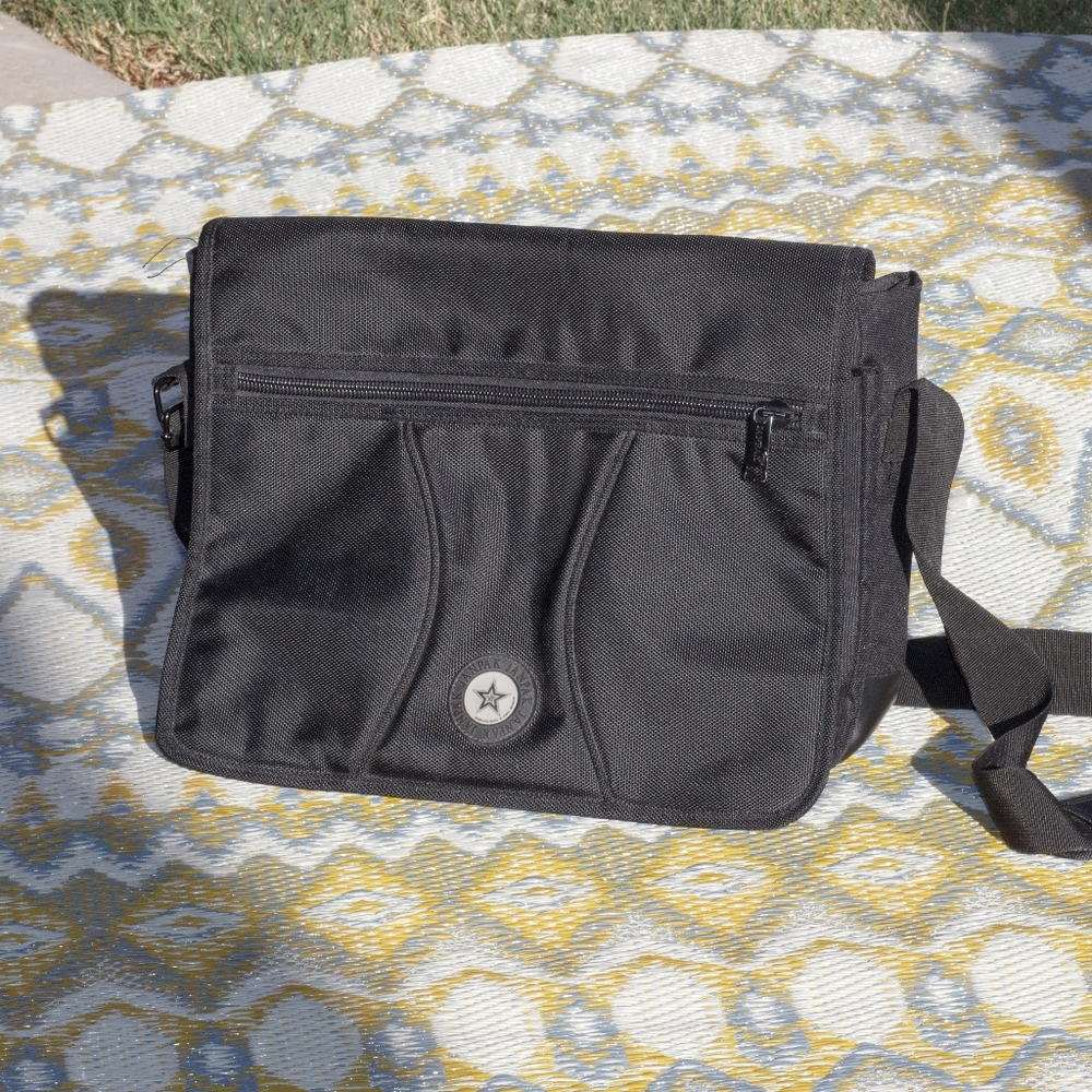 Classic Black Messenger Bag